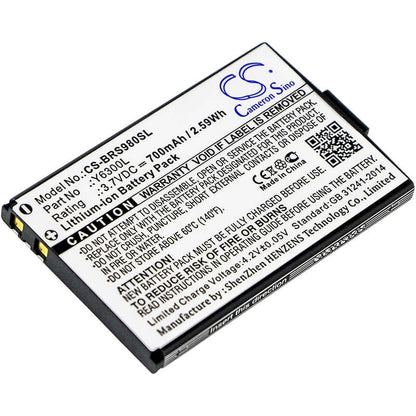 3.7V, 700mAh, Li-ion Battery fits Blinc, G2, Oneal, 2.59Wh