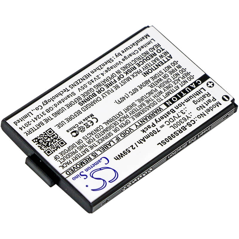 3.7V, 700mAh, Li-ion Battery fits Blinc, G2, Oneal, 2.59Wh