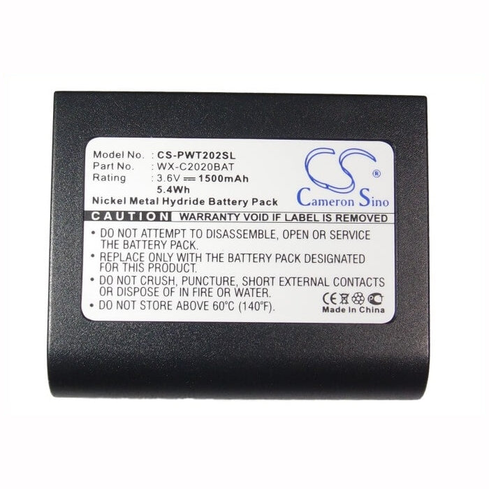 3.6V, 1500mAh, Ni-MH Battery fits Panasonic, Ultraplex Ii, Wx-ct2020, 5.4Wh