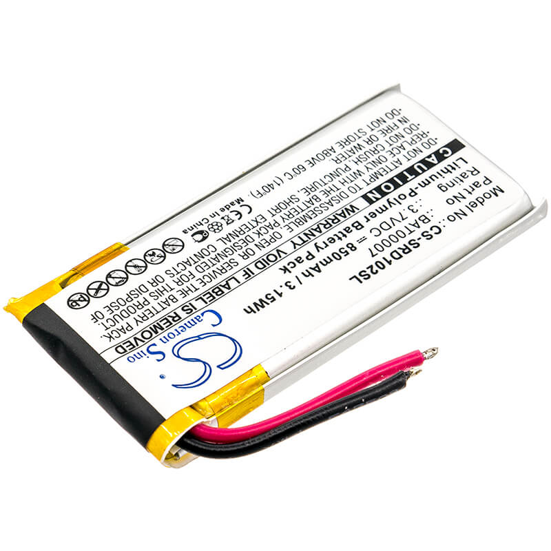3.7V, 850mAh, Li-Polymer Battery fits Cardo, Packtalk Duo, Scala Rider Packtalk, 3.145Wh