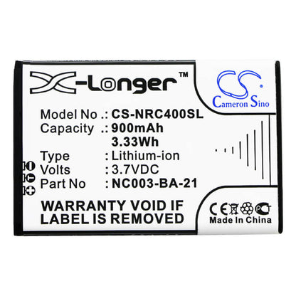 3.7V, 900mAh, Li-ion Battery fits Nolan, B4 Rcs Kits, 3.33Wh