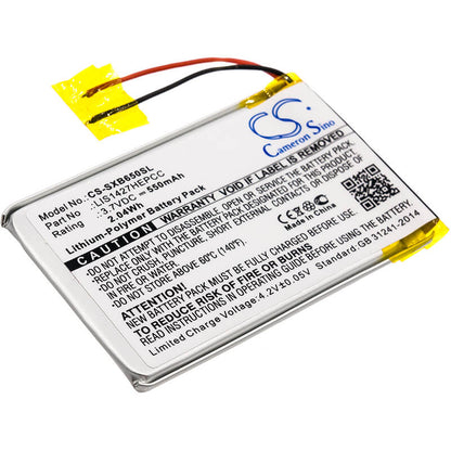 3.7V, 550mAh, Li-Polymer Battery fits Sony, Mdr-xb650bt, Mdr-xb950b1, 2.035Wh