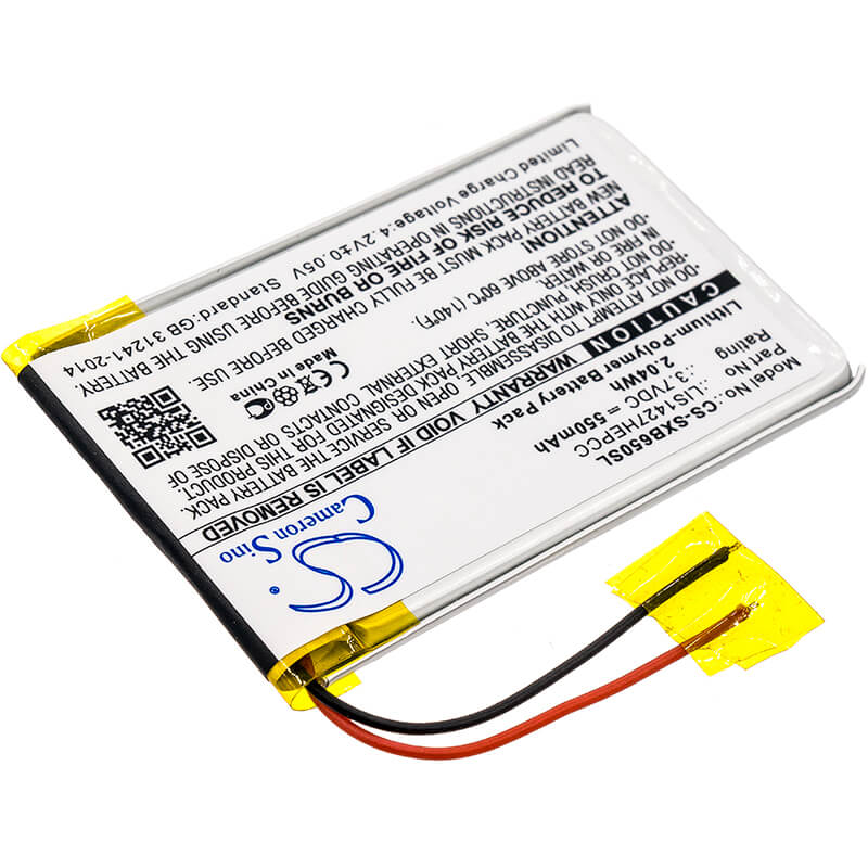 3.7V, 550mAh, Li-Polymer Battery fits Sony, Mdr-xb650bt, Mdr-xb950b1, 2.035Wh