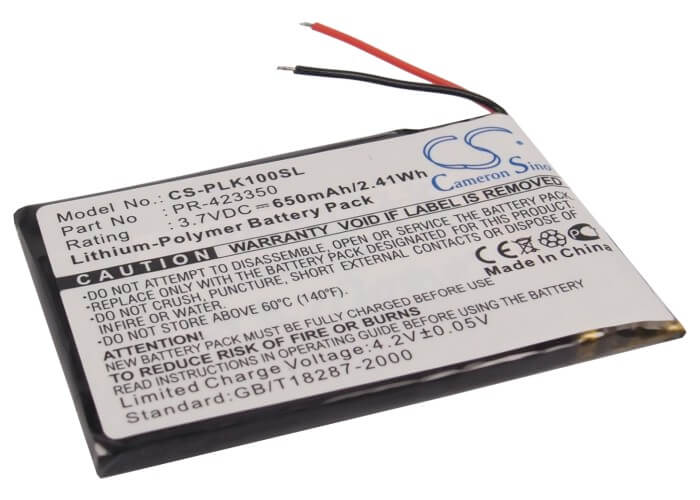 3.7V, 650mAh, Li-Polymer Battery fits Plantronics, K100, 2.405Wh