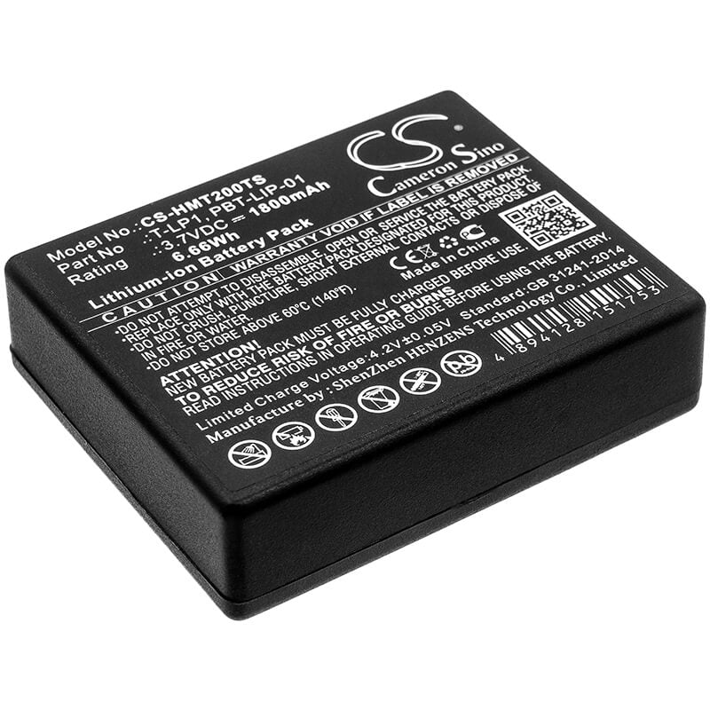 3.7V, 1800mAh, Li-ion Battery fits Hme, Tempest 2.4ghz Beltstation, Tempest Wireless Beltpacks, 6.66Wh