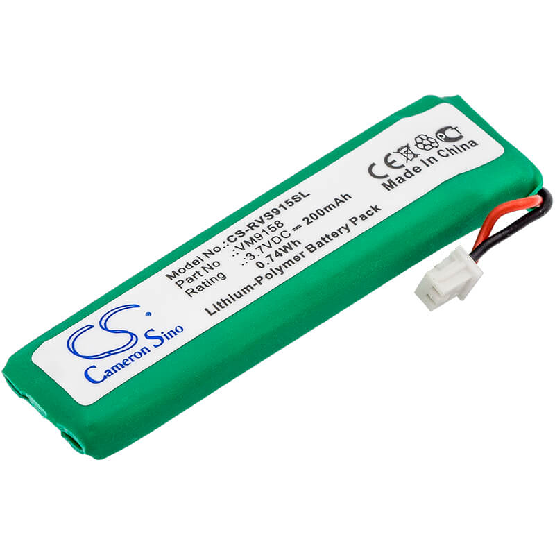 3.7V, 200mAh, Li-Polymer Battery fits Revolabs, 01-exemicex-blk-11, 02-dsksys-d, 0.74Wh