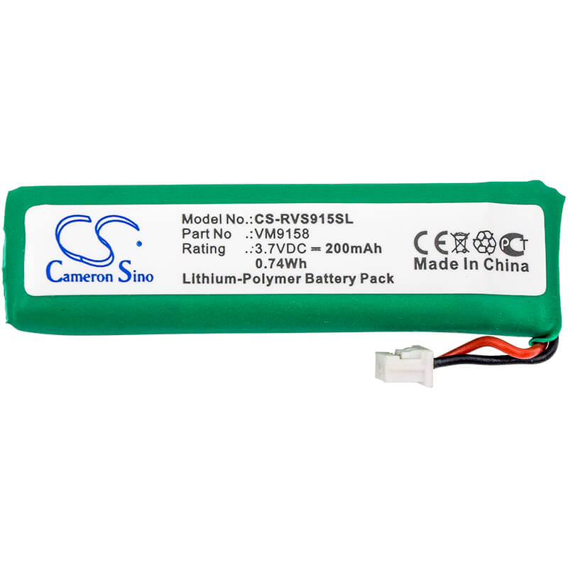 3.7V, 200mAh, Li-Polymer Battery fits Revolabs, 01-exemicex-blk-11, 02-dsksys-d, 0.74Wh