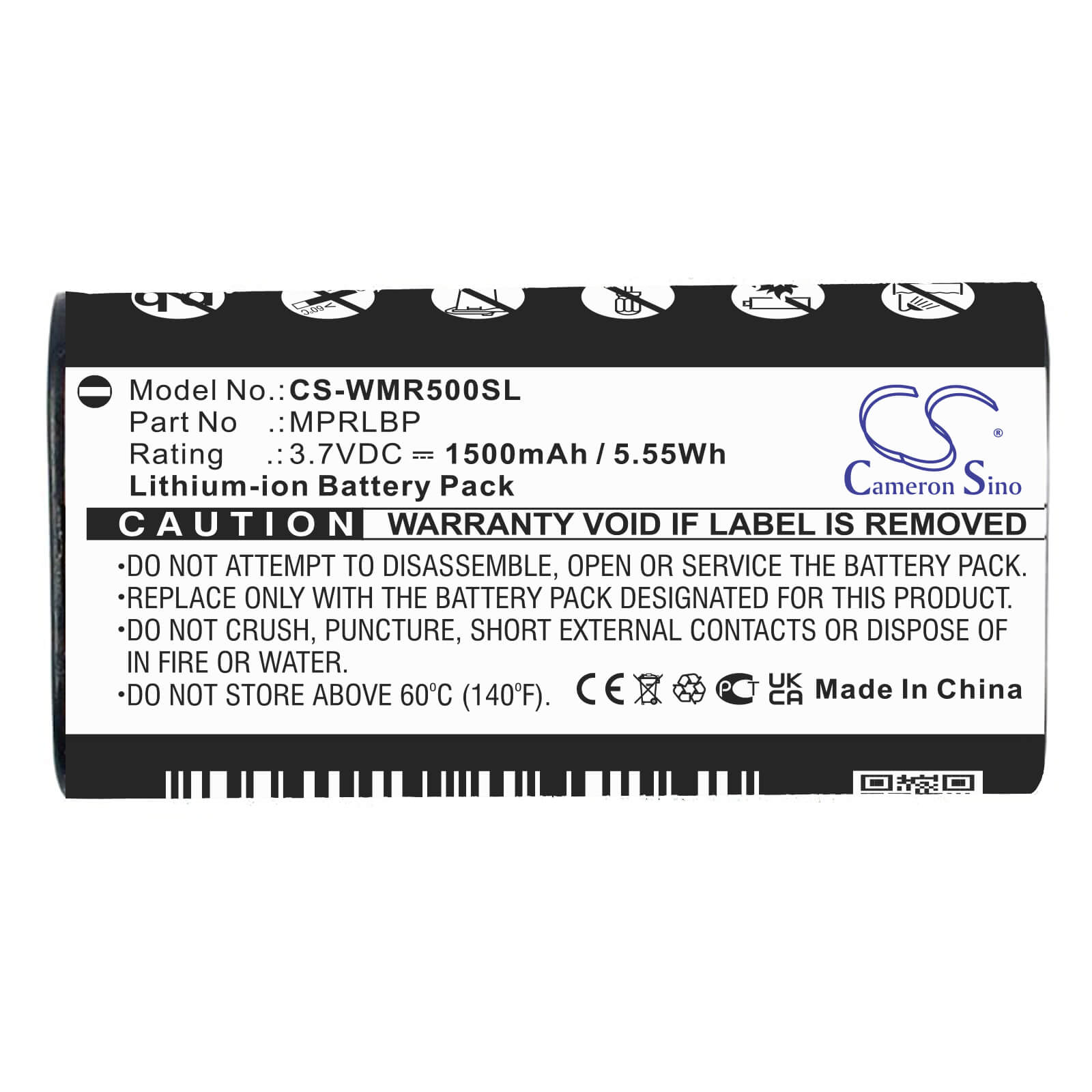 3.7V, 1500mAh, Li-ion Battery fits Wisycom, Mpr30-eng, Mpr30-iem, 5.55Wh