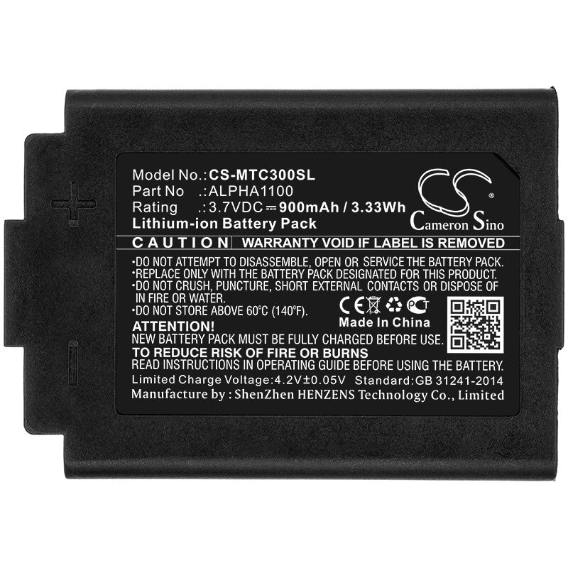 3.7V, 900mAh, Li-ion Battery fits 3m, Tac300, Tac300-oth, 3.33Wh