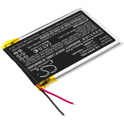 3.7V, 700mAh, Li-Polymer Battery fits Sony, Cechya-0090, Platinum Wireless 7.1, 2.59Wh