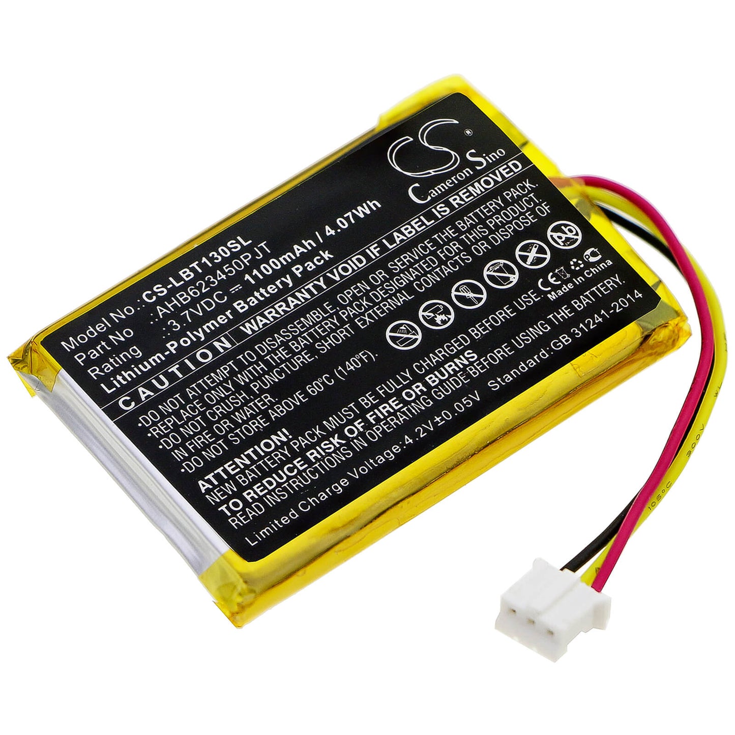 3.7V, 1100mAh, Li-Polymer Battery fits Okayo, Digital Pendant Transmitter, Lbt-1200, 4.07Wh