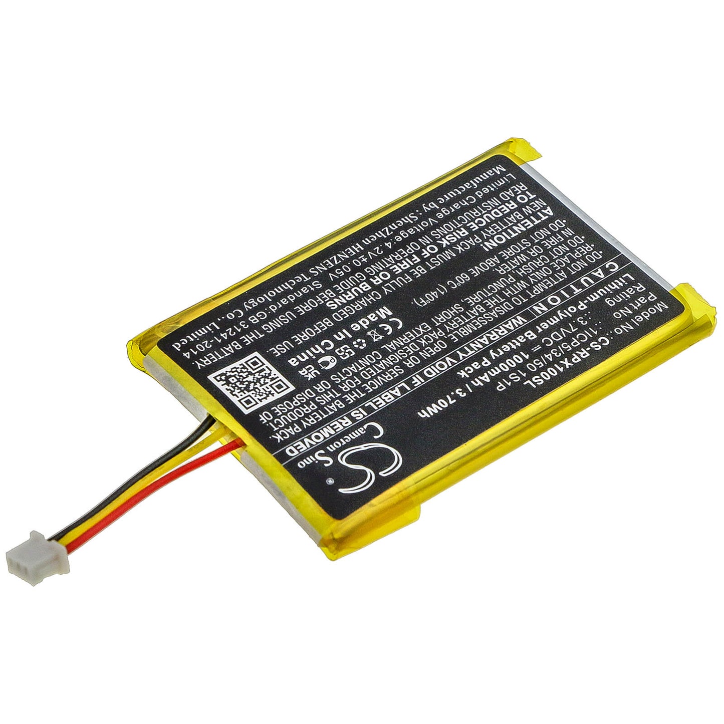 3.7V, 1000mAh, Li-Polymer Battery fits Razer, Opus X, 3.7Wh
