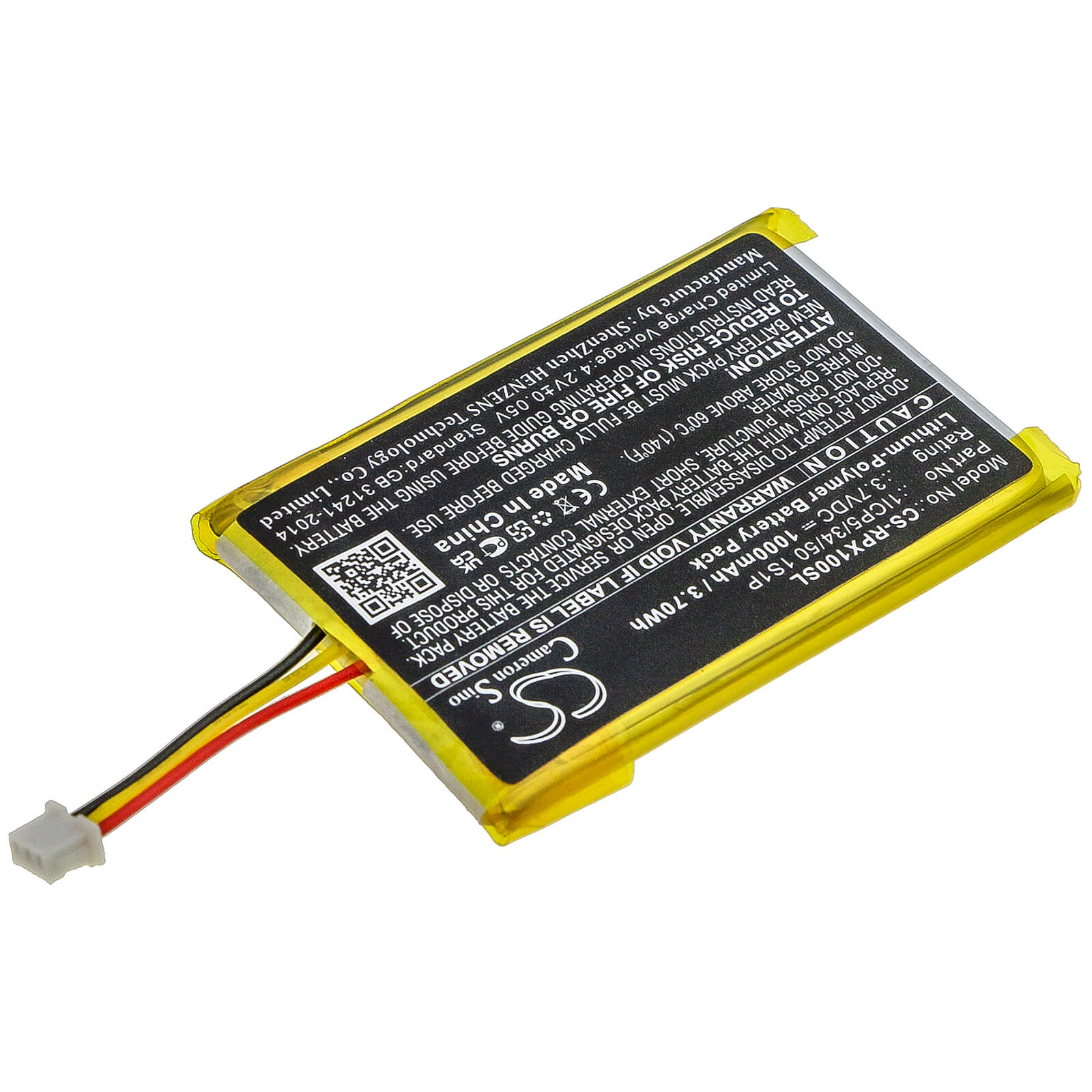 3.7V, 1000mAh, Li-Polymer Battery fits Razer, Opus X, 3.7Wh