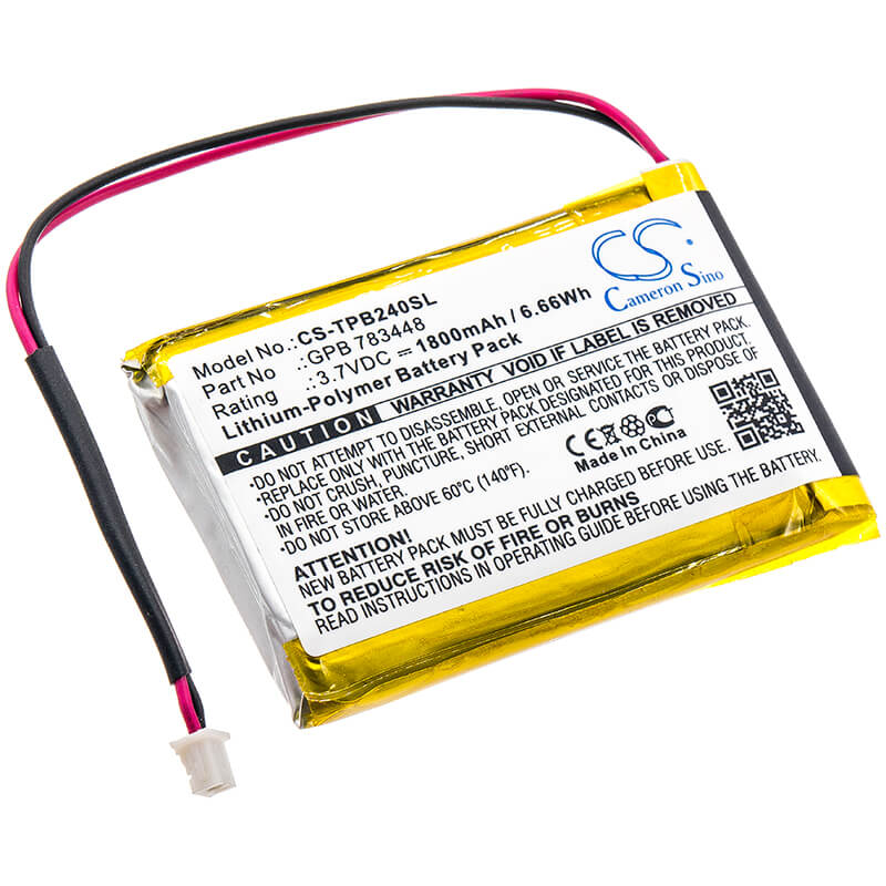 3.7V, 1800mAh, Li-Polymer Battery fits Telex, Pb24n, Pb24nd-tx, 6.66Wh