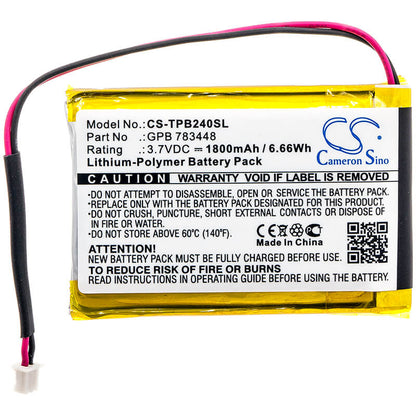 3.7V, 1800mAh, Li-Polymer Battery fits Telex, Pb24n, Pb24nd-tx, 6.66Wh
