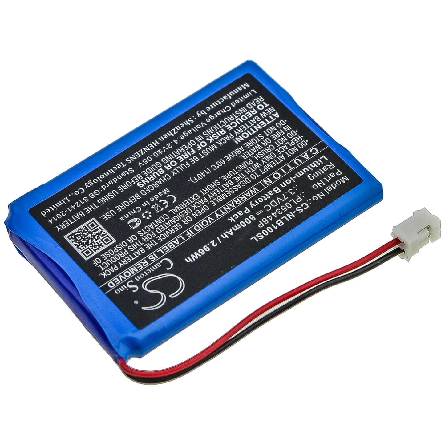 3.7V, 800mAh, Li-ion Battery fits Nolan, B5, B901l, 2.96Wh