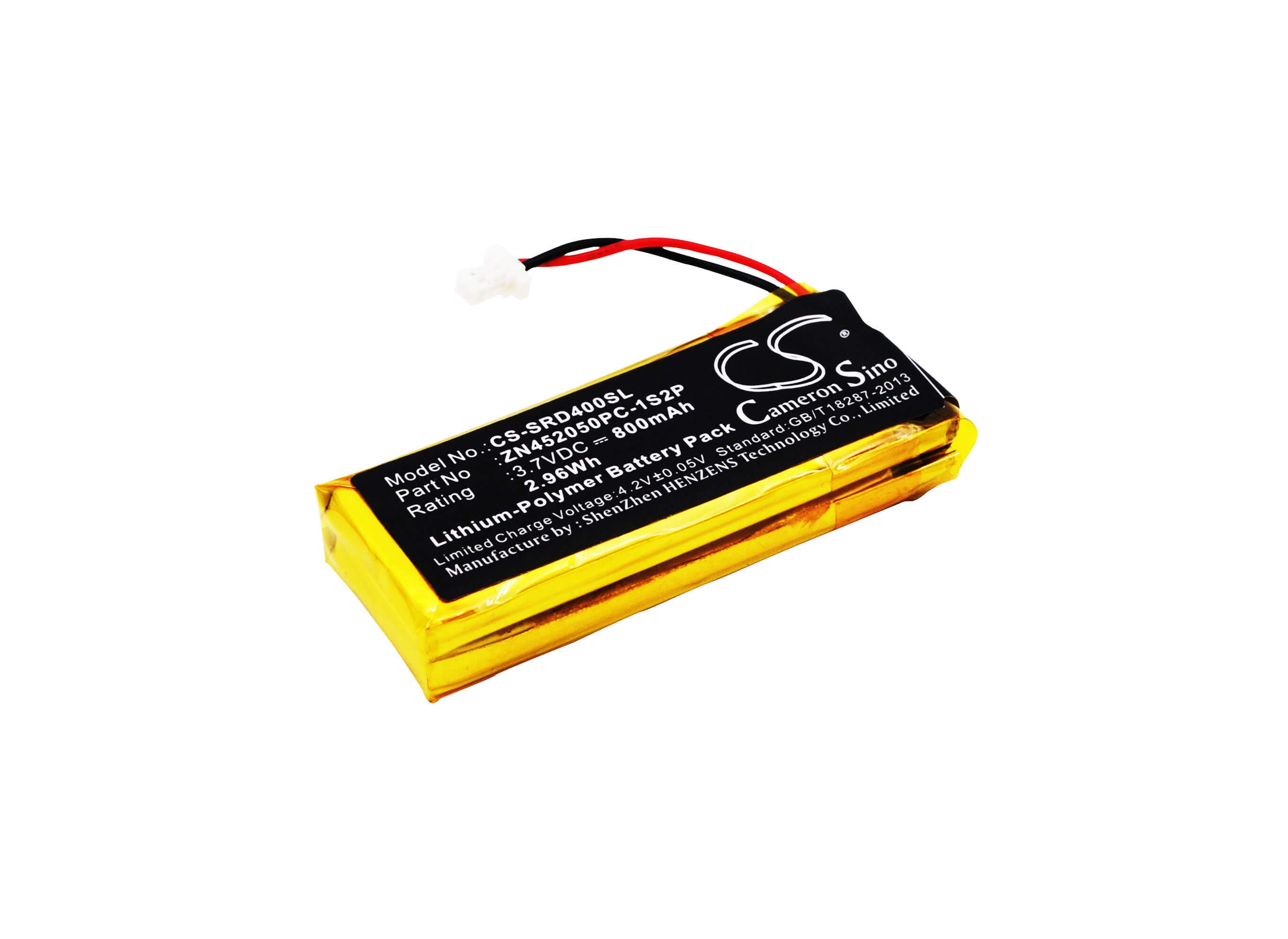 3.7V, 800mAh, Li-Polymer Battery fits Schuberth, C3, 2.96Wh