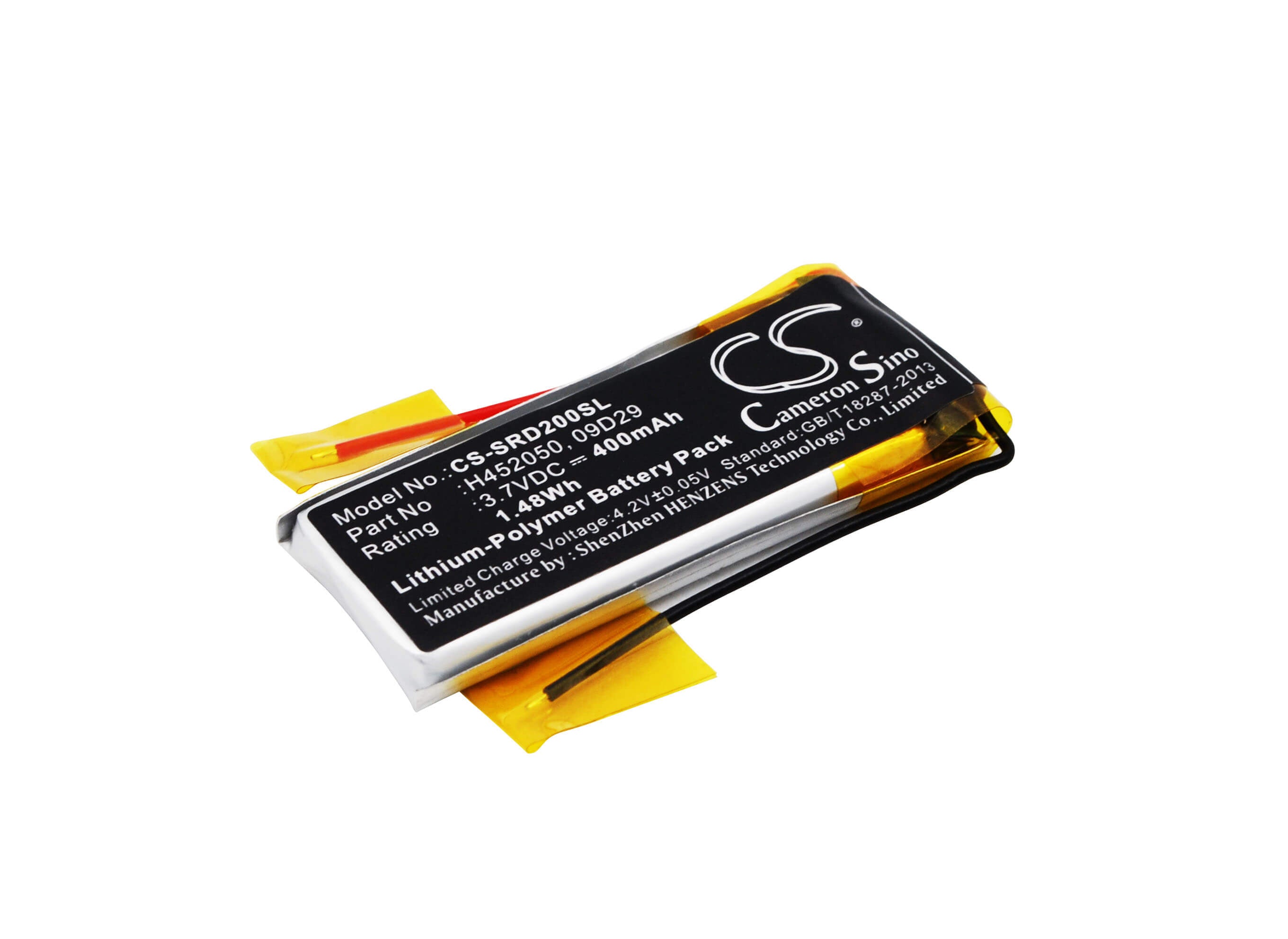 3.7V, 400mAh, Li-Polymer Battery fits Scala Rider, Freecom 2, Rider Teamset Pro, 1.48Wh