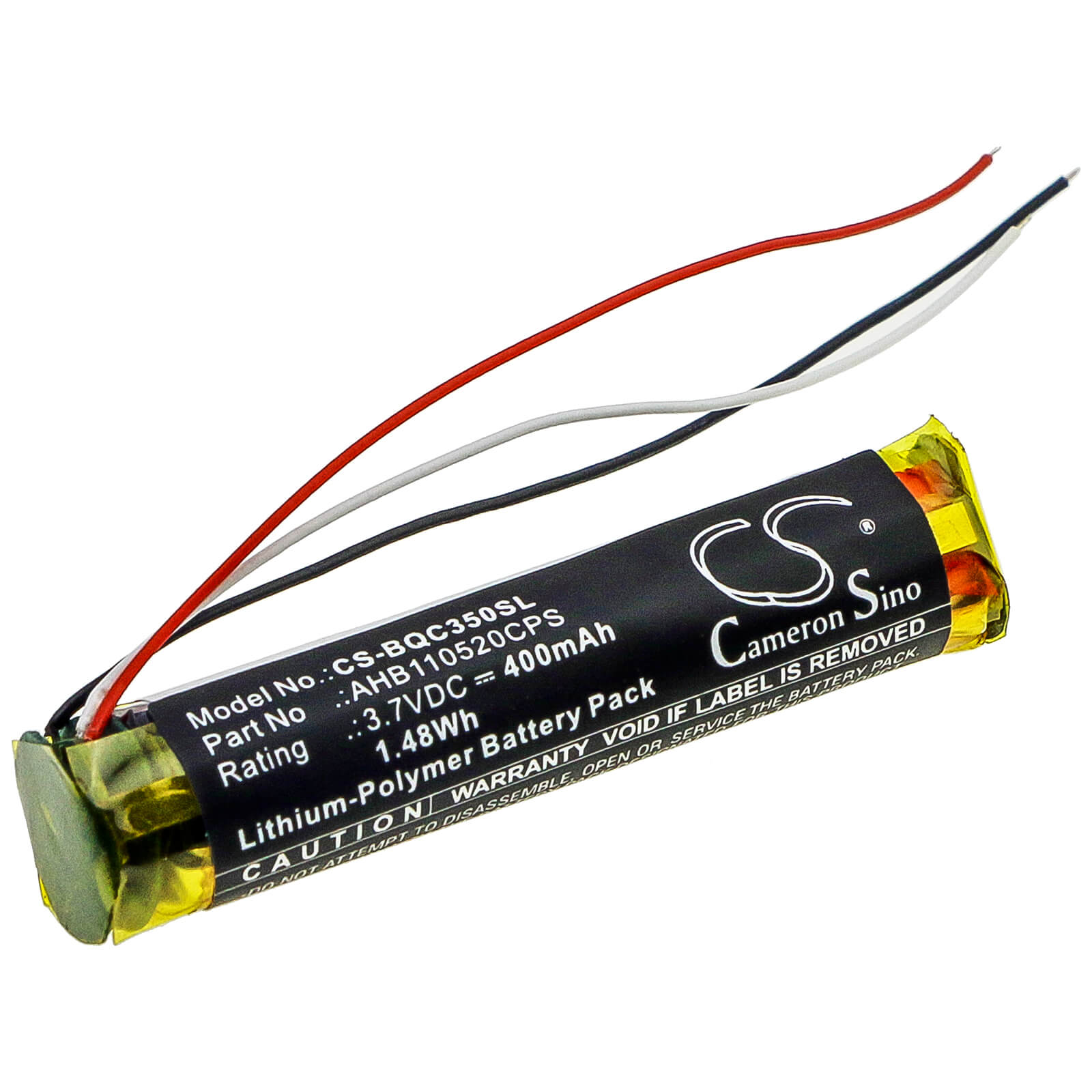 3.7V, 400mAh, Li-Polymer Battery fits Bose, 419811, Qc35, 1.48Wh