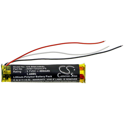 3.7V, 400mAh, Li-Polymer Battery fits Bose, 419811, Qc35, 1.48Wh