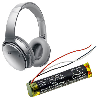 3.7V, 400mAh, Li-Polymer Battery fits Bose, 419811, Qc35, 1.48Wh