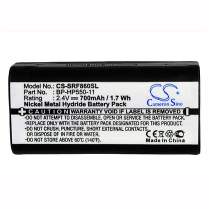 2.4V, 700mAh, Ni-MH Battery fits Sony, Mdr-if245rk, Mdr-rf4000, 1.68Wh