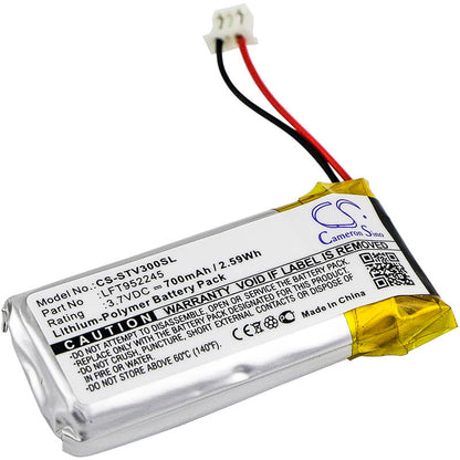 3.7V, 700mAh, Li-Polymer Battery fits Stageclix, Jack V3 Transmitter, Jack V4 Transmitter, 2.59Wh