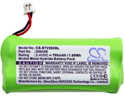 2.4V, 700mAh, Ni-MH Battery fits Stageclix, Jack V2 Transmitter, 1.68Wh