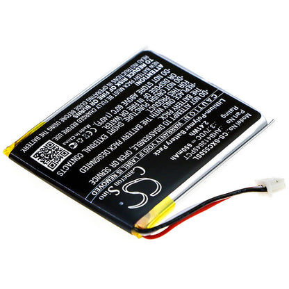 3.7V, 650mAh, Li-Polymer Battery fits Sennheiser, Mb 660, Pxc 550, 2.405Wh