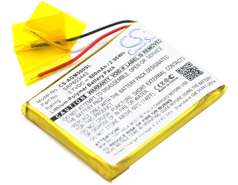 3.7V, 800mAh, Li-Polymer Battery fits Astro, A50, 2.96Wh