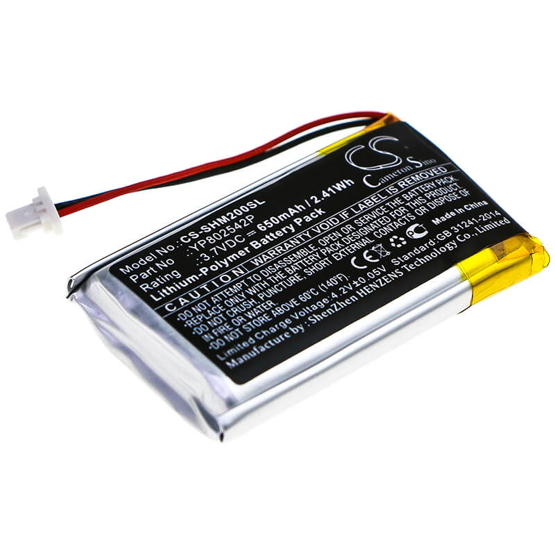 3.7V, 650mAh, Li-Polymer Battery fits Sena, Smh-10s, Smh-20s, 2.405Wh