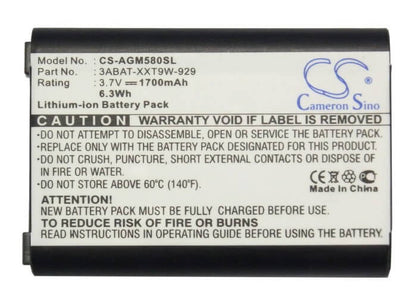 3.7V, 1700mAh, Li-ion Battery fits Astro, Gaming Mixamp 5.8 Rx, Mixamp 5.8, 6.29Wh