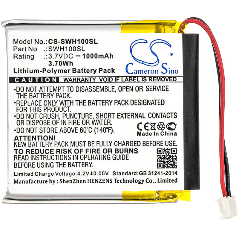 3.7V, 1000mAh, Li-Polymer Battery fits Sony, Wh-1000mx4, Wh-1000xm3, 3.7Wh