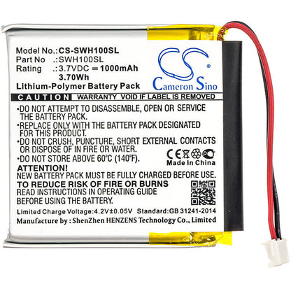 3.7V, 1000mAh, Li-Polymer Battery fits Sony, Wh-1000mx4, Wh-1000xm3, 3.7Wh