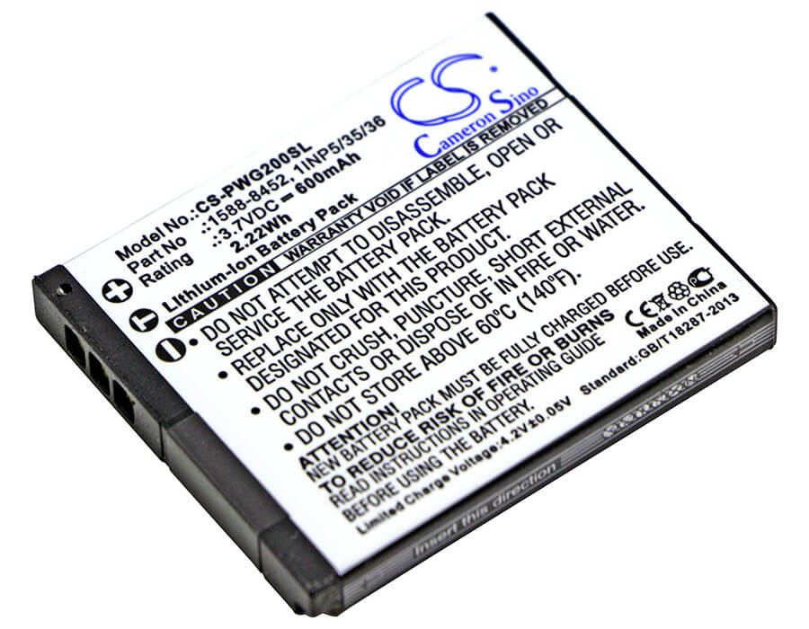 3.7V, 600mAh, Li-ion Battery fits Panasonic, Rp-wfg20, Rp-wfg20e, 2.22Wh