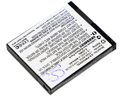 3.7V, 600mAh, Li-ion Battery fits Panasonic, Rp-wfg20, Rp-wfg20e, 2.22Wh