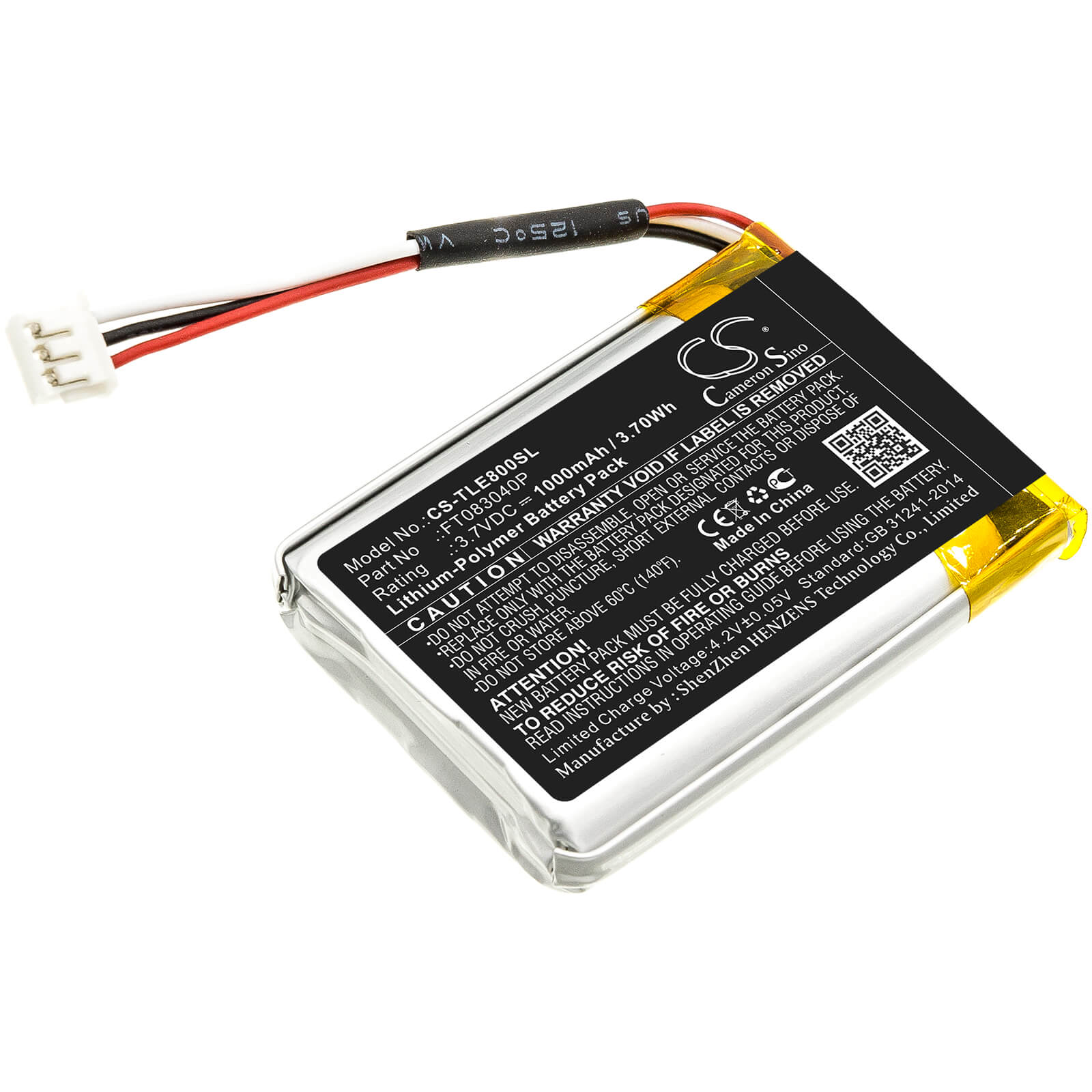 3.7V, 1000mAh, Li-Polymer Battery fits Turtle, Beach Elite 800, Beach Elite 800x, 3.7Wh