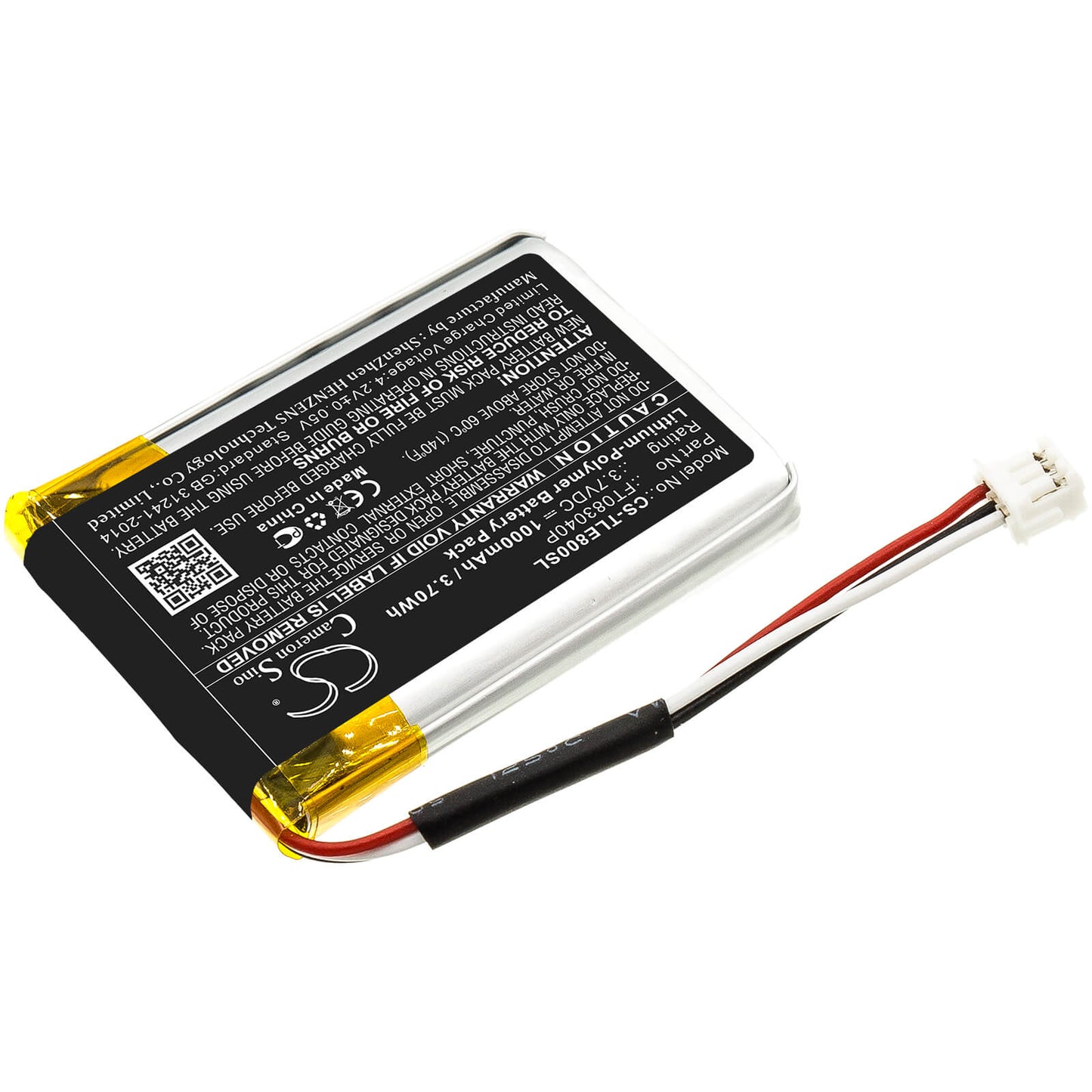 3.7V, 1000mAh, Li-Polymer Battery fits Turtle, Beach Elite 800, Beach Elite 800x, 3.7Wh