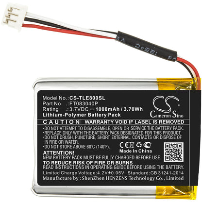 3.7V, 1000mAh, Li-Polymer Battery fits Turtle, Beach Elite 800, Beach Elite 800x, 3.7Wh