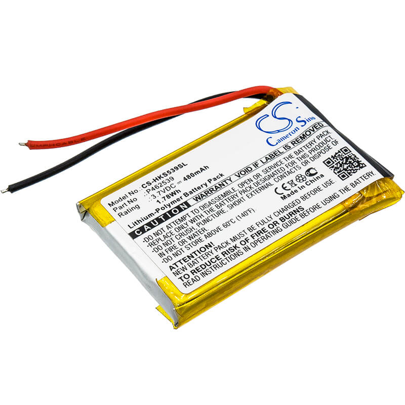 3.7V, 480mAh, Li-Polymer Battery fits Harman/kardon, Soho, 1.776Wh