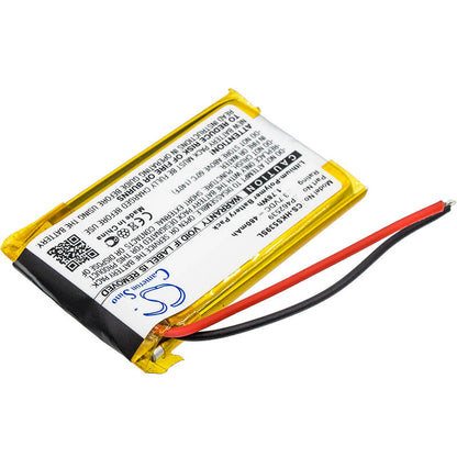 3.7V, 480mAh, Li-Polymer Battery fits Harman/kardon, Soho, 1.776Wh