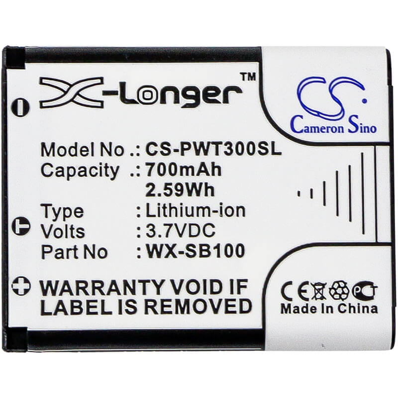 3.7V, 700mAh, Li-ion Battery fits Panasonic, Attune Ii Hd3, Wx-ch455, 2.59Wh