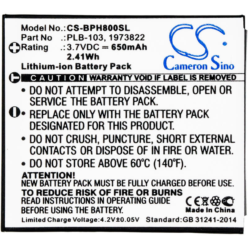 3.7V, 650mAh, Li-ion Battery fits Bang & Olufsen, Beoplay H7, Beoplay H8, 2.405Wh