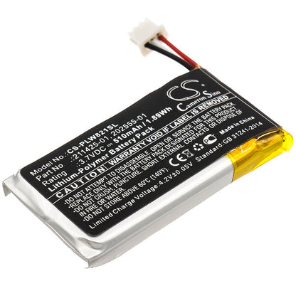 3.7V, 510mAh, Li-Polymer Battery fits Plantronics, Savi 8210, Savi W8210, 1.887Wh