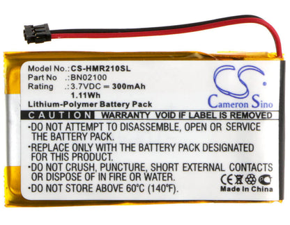 3.7V, 300mAh, Li-Polymer Battery fits Htc, Mini Bl R120 Bluetooth Media H, 1.11Wh