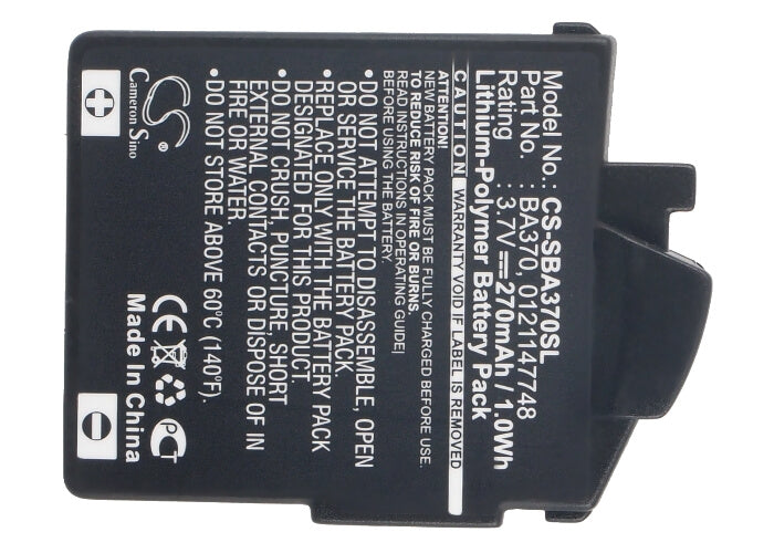 3.7V, 270mAh, Li-Polymer Battery fits Sennheiser, 450 Travel, 550 Travel, 0.999Wh