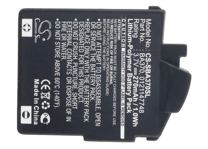 3.7V, 270mAh, Li-Polymer Battery fits Sennheiser, 450 Travel, 550 Travel, 0.999Wh