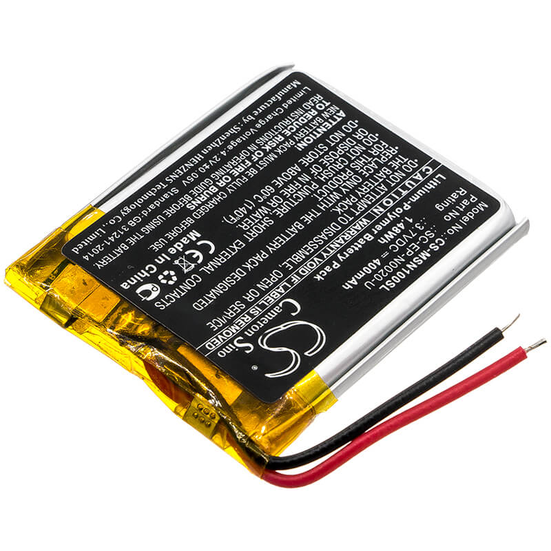 3.7V, 400mAh, Li-Polymer Battery fits Monster, Ncredible 1, Ncredible Ntune, 1.48Wh