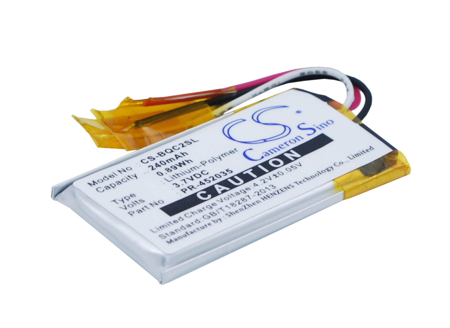 3.7V, 240mAh, Li-Polymer Battery fits Bose, Qc20, Quietcomfort 20, 0.888Wh