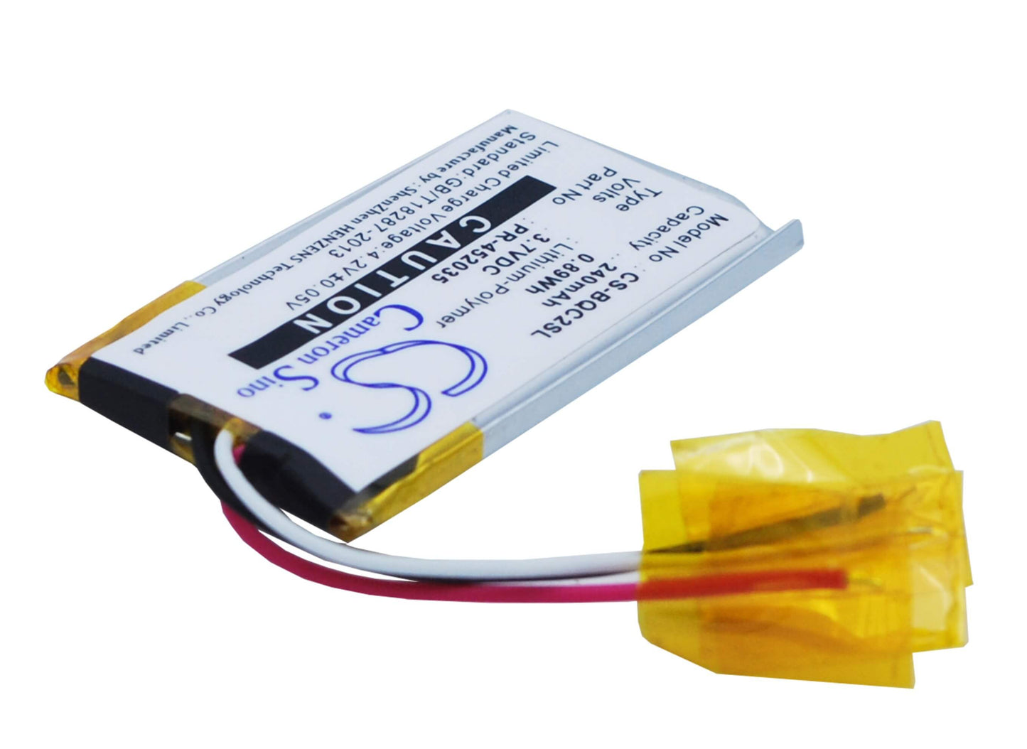 3.7V, 240mAh, Li-Polymer Battery fits Bose, Qc20, Quietcomfort 20, 0.888Wh